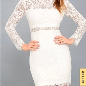 White lace long sleeve dress.  Paid $62 worn once